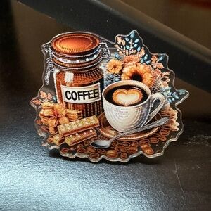 Charming Coffee Jar and Cup Decorative Phone Stand Accessory